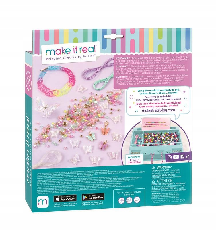Make It Real Butterfly Jewelry set kreatywny zestaw do robienia bransoletek Materiał sznurek