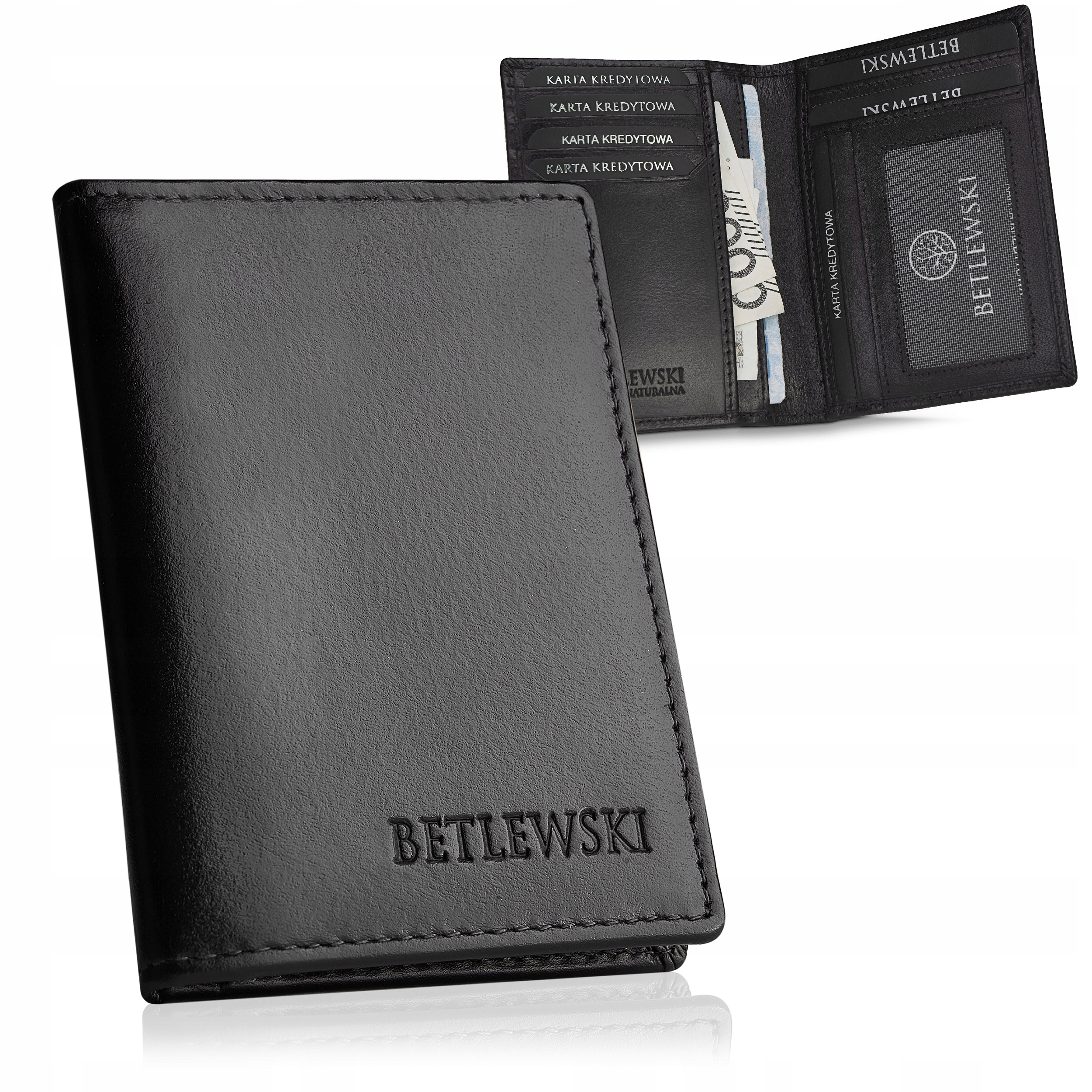 

Betlewski etui na karty wizytówki skórzane cienkie