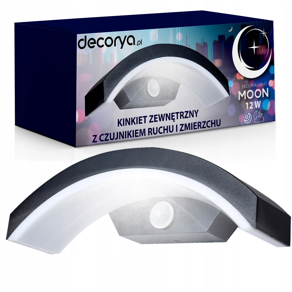 Kinkiet Zewnętrzny Led Lampa Ogrodowa Z Czujką Na Ruch Zmierzch 4000K-4500K