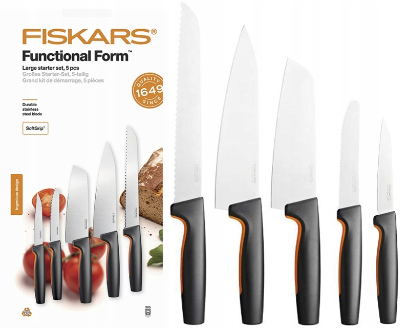 

Zestaw 5 Noży Kuchennych Szefa Kuchni Fiskars Ff