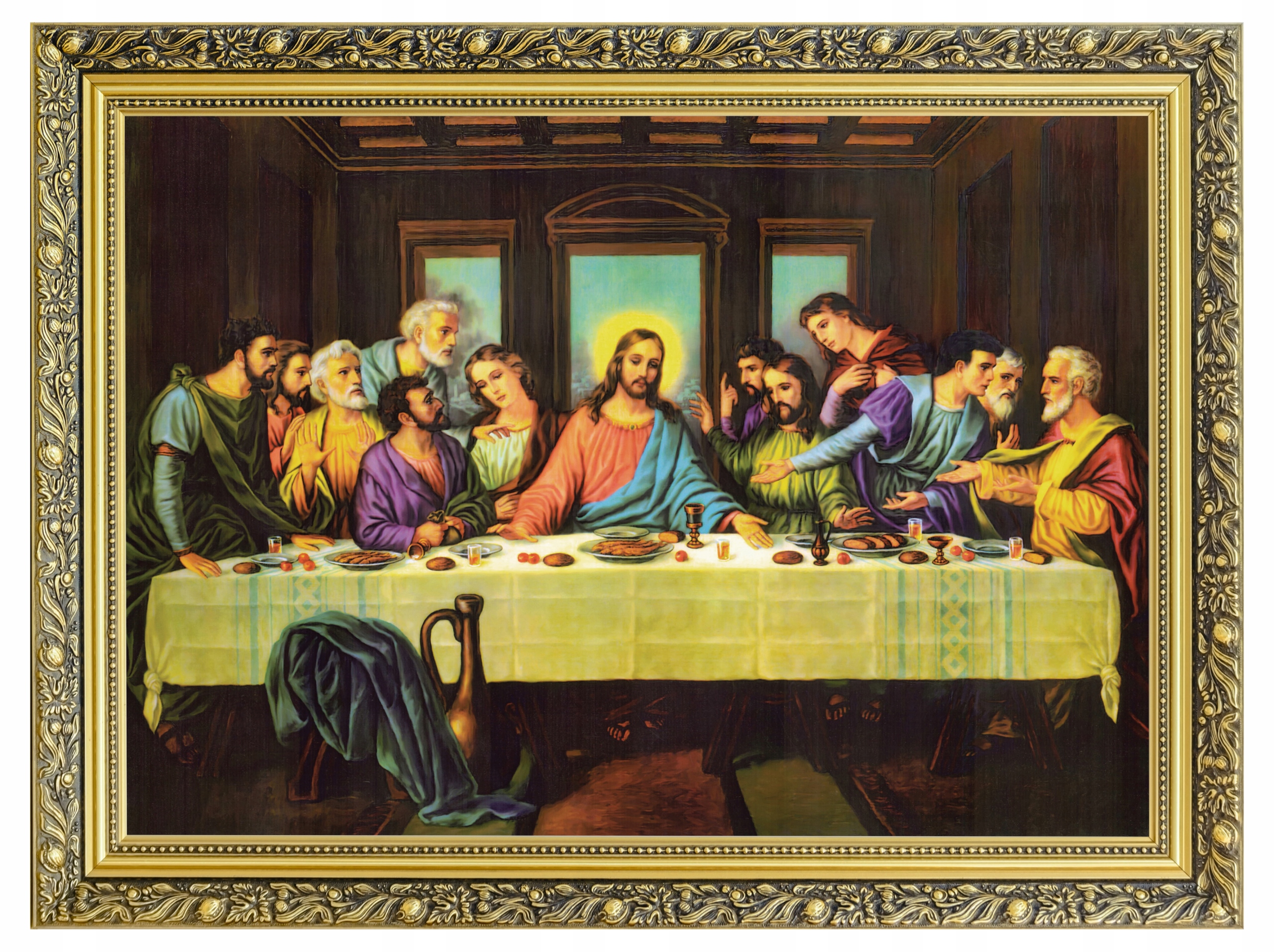 Posledná Večera Obraz Na Plátne V Zdobenom Ráme 60x80
