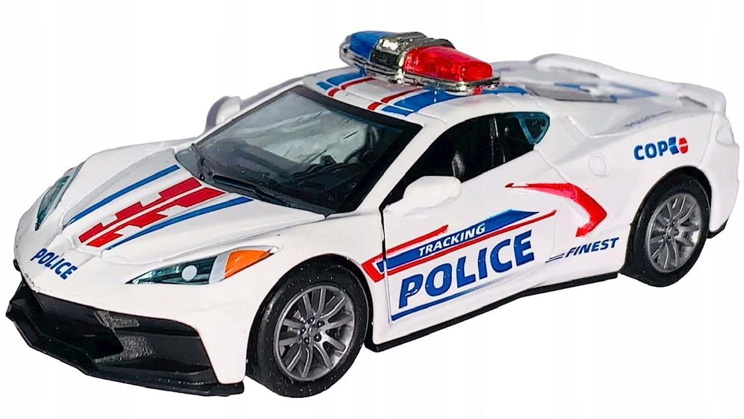 AUTO METALOWE POLICJA ŚWIATŁO DŹWIĘK 12CM RESORAK Model metal