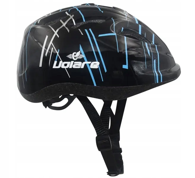 Kask dziecięcy Volare czarny niebieskie akcenty 47-51 cm regulacja