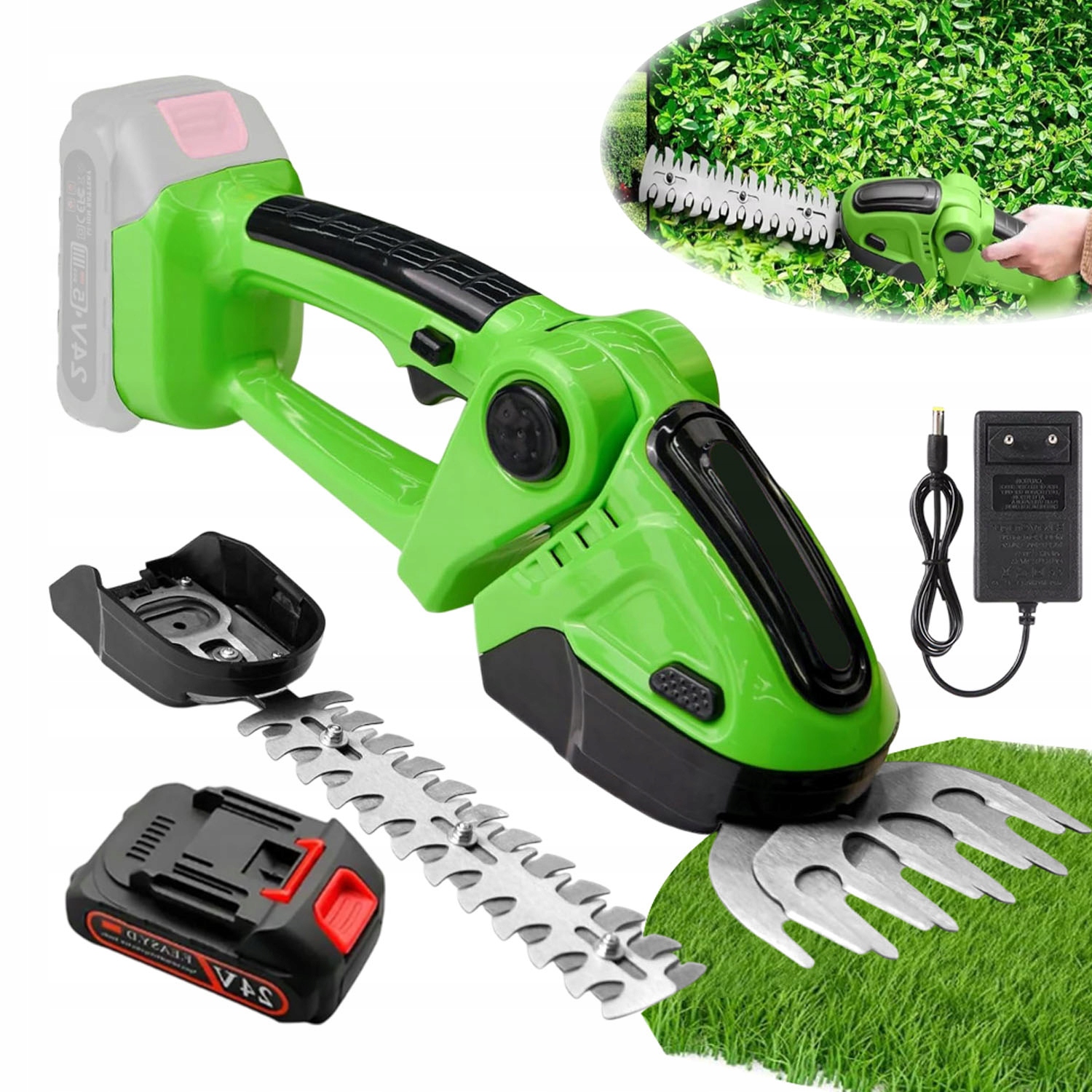 Akumulátorové Elektrické Nůžky Na Živý Plot Pro Keře Trávníku 24 V Aku