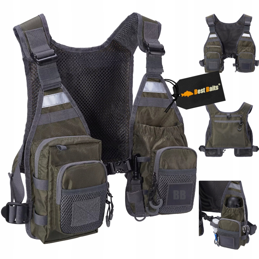 Kamizelka wędkarska spinningowa muchowa na ryby Best Baits wędkarstwo spin