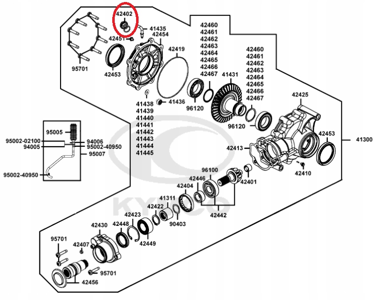 ŚRUBA SPUSTOWA OLEJU DYFRA TYLNEGO Kymco MAXXER 450i 4x4 OEM!