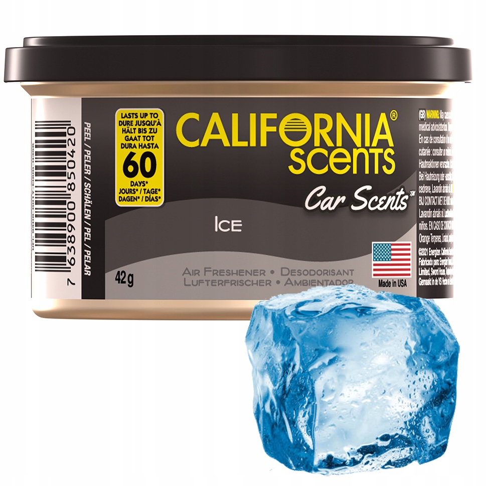 CALIFORNIA CAR SCENTS ZAPACH ICE MĘSKIE PERFUMY PUSZKA ZAPACHOWA USA