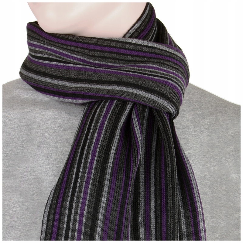 GRAFITOWY ELEGANCKI Szalik Szal Duży 180cm Zimowy Ciepły Męski GREG af10