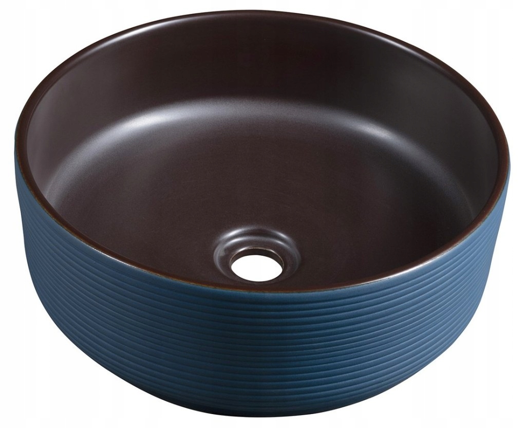 Priori keramické umývadlo na dosku, O 41 cm, modrá/hnedá (PI033) /po/