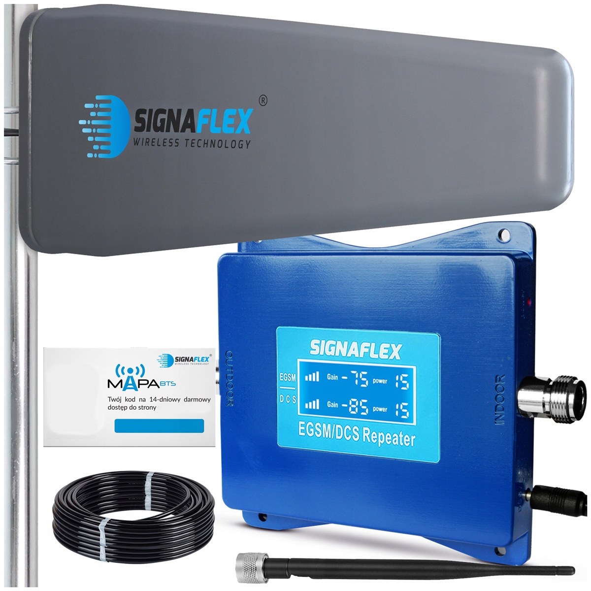 Sada zosilňovačov Signaflex Egsm/dcs Blue LS-EGD10 T2 23dBi 10 m