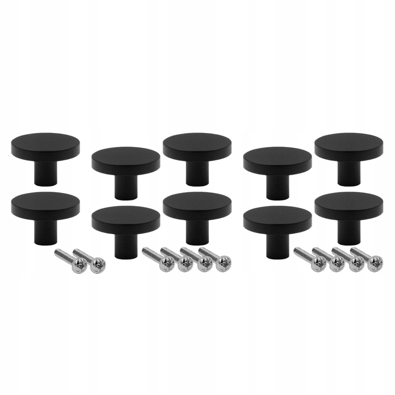 

10x Uchwyt Meblowy 28 MM Gałka Do Mebli Czarny Mat