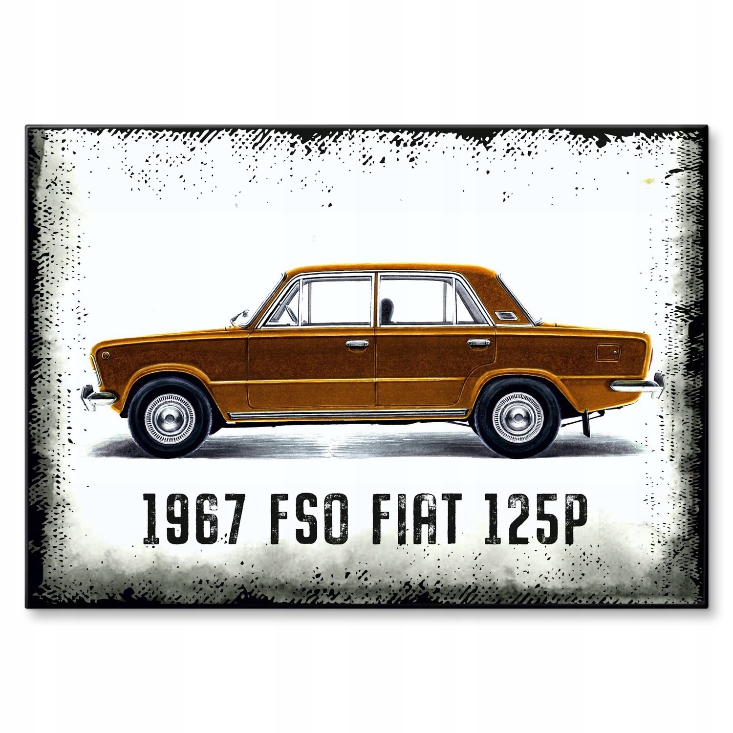 Kovový plakát 1967 Fso Fiat 125P Dárek 42 x 59 cm