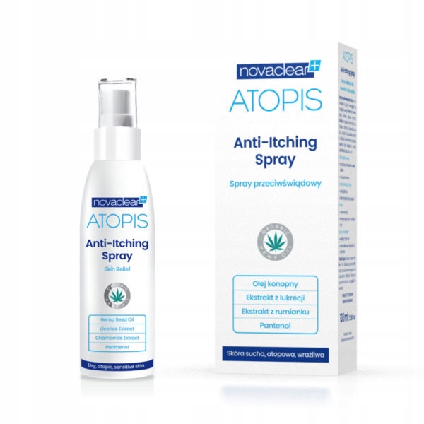 2x ATOPIS NOVACLEAR SPRAY KOJĄCY OLEJ KONOPNY 100ml PRZECIWŚWIĄDOWY