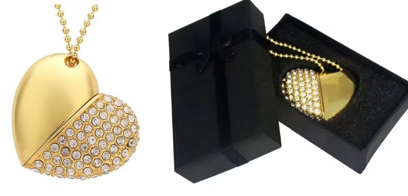 Pendrive Usb 32 Gb Damski Naszyjnik Serce 709