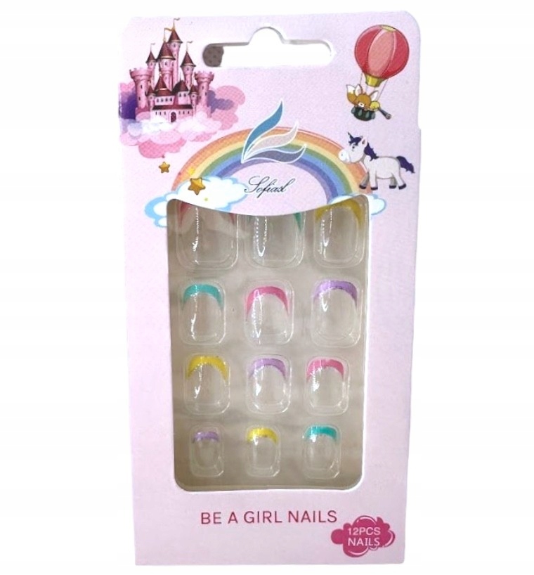 Paznokcie dla Dzieci samoprzylepne Tipsy Unicorn Marka del-sol