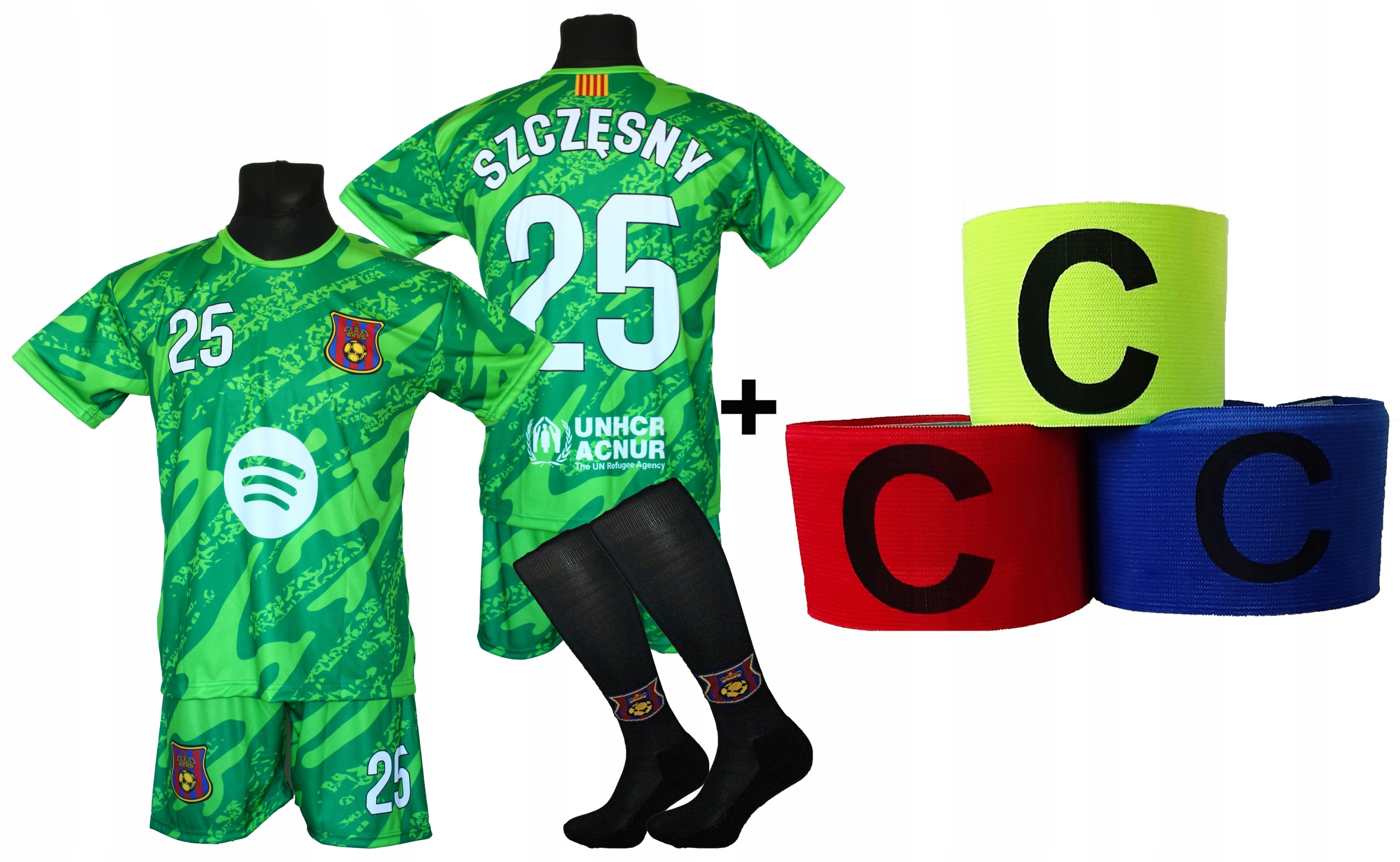 Szczęsny komplet sportowy strój piłkarski Barcelona r 134