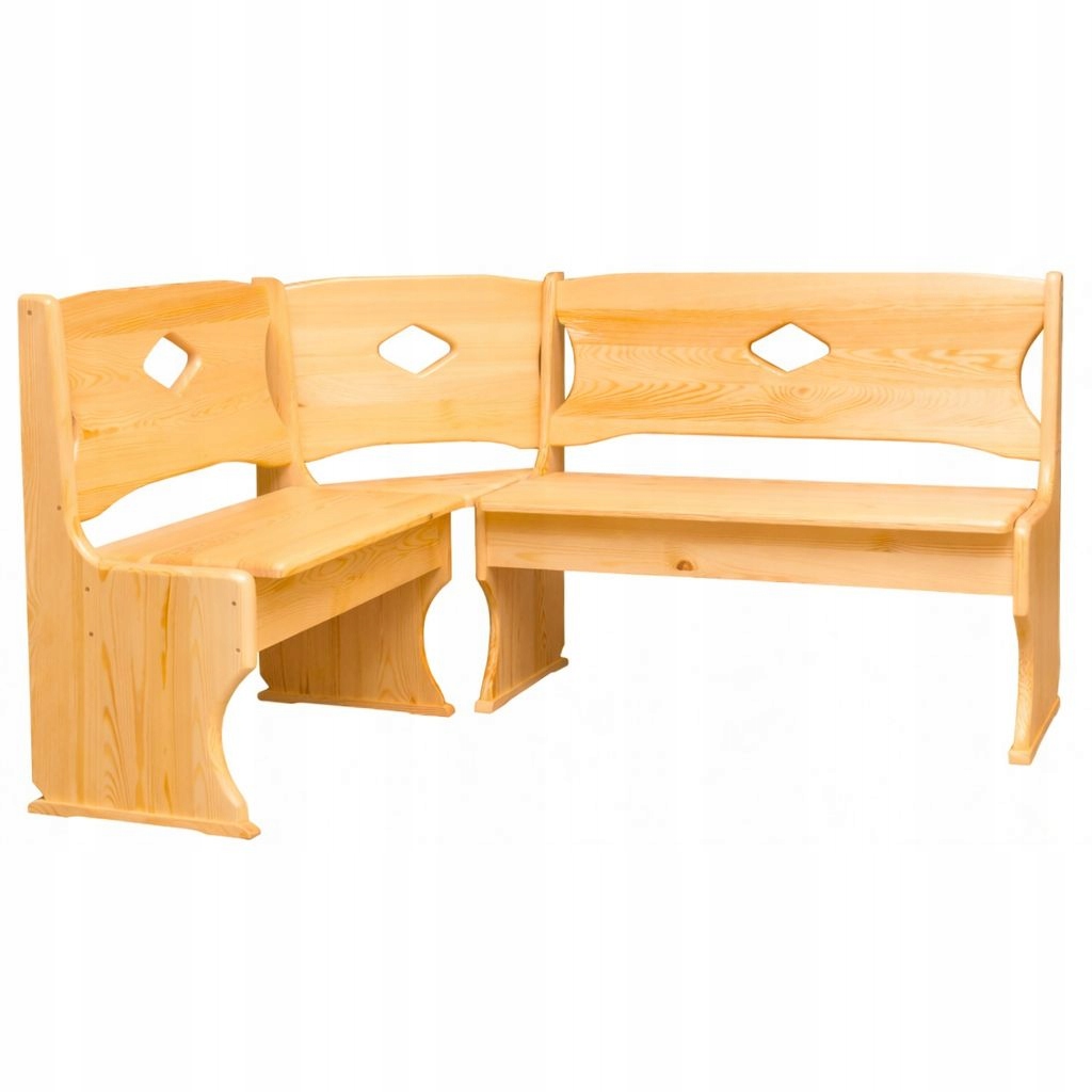 Dřevěný rohový kus borovice do kuchyně, jídelny, masivní dřevo Model O Borovice