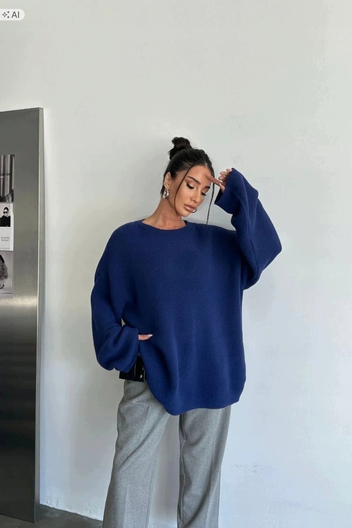 Volný Měkký Svetr Pohodlného Oversize Střihu S/m 5IA