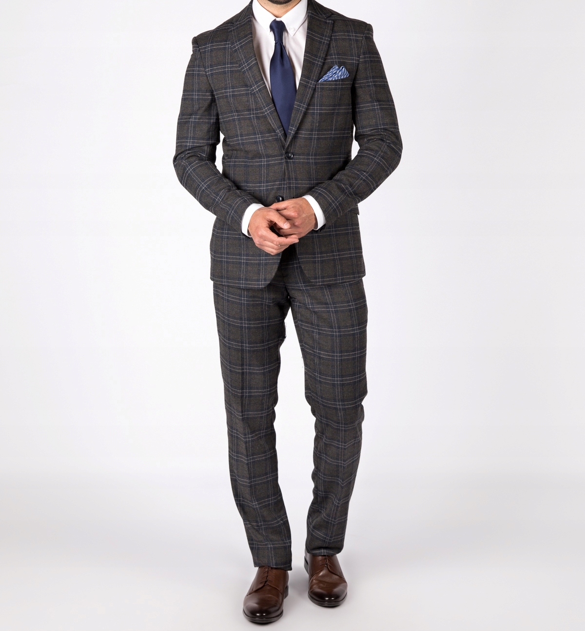 Sako šedé s modrou kostkou 182/104