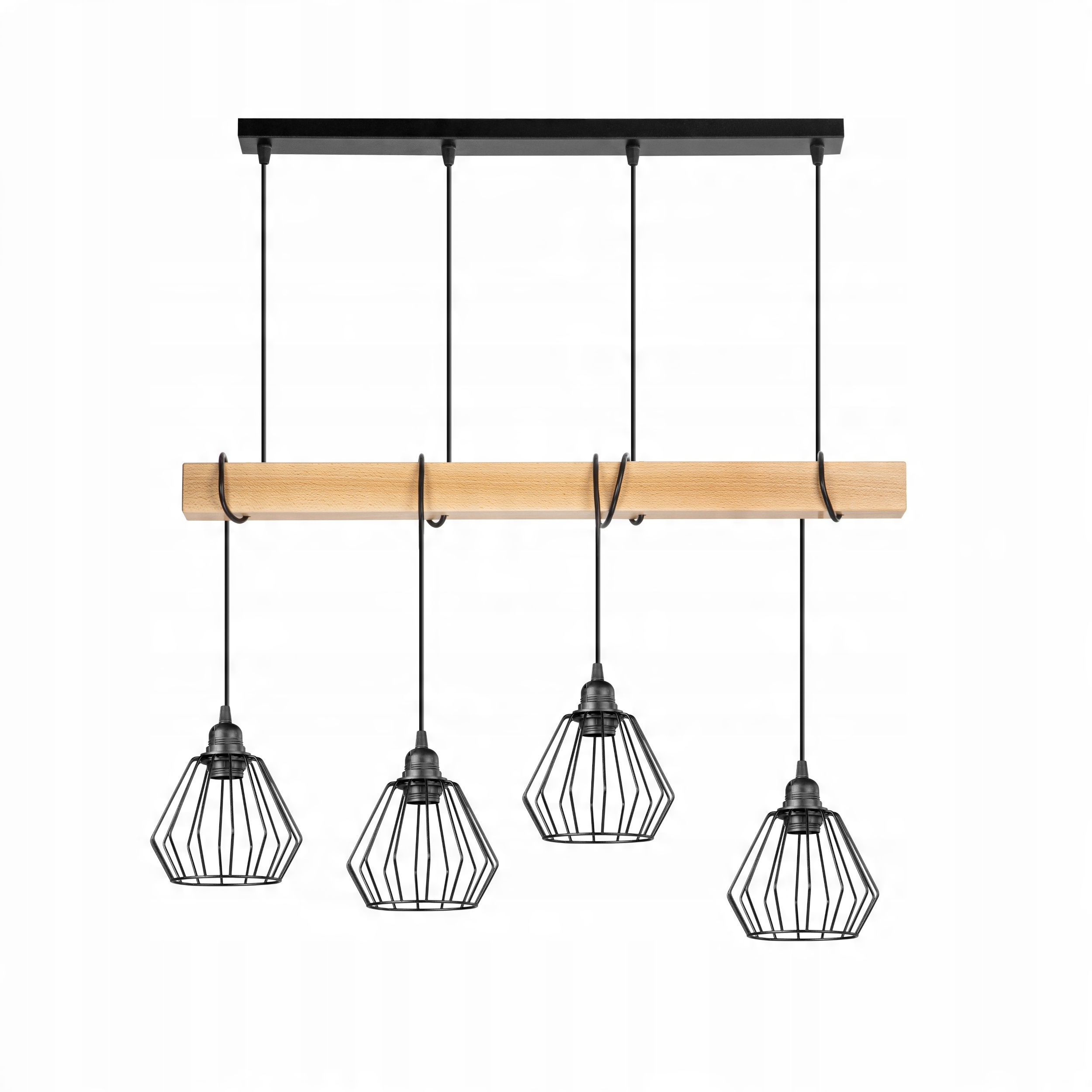 

Lampa Wisząca Belka Drewniana Brylant Diament Loft