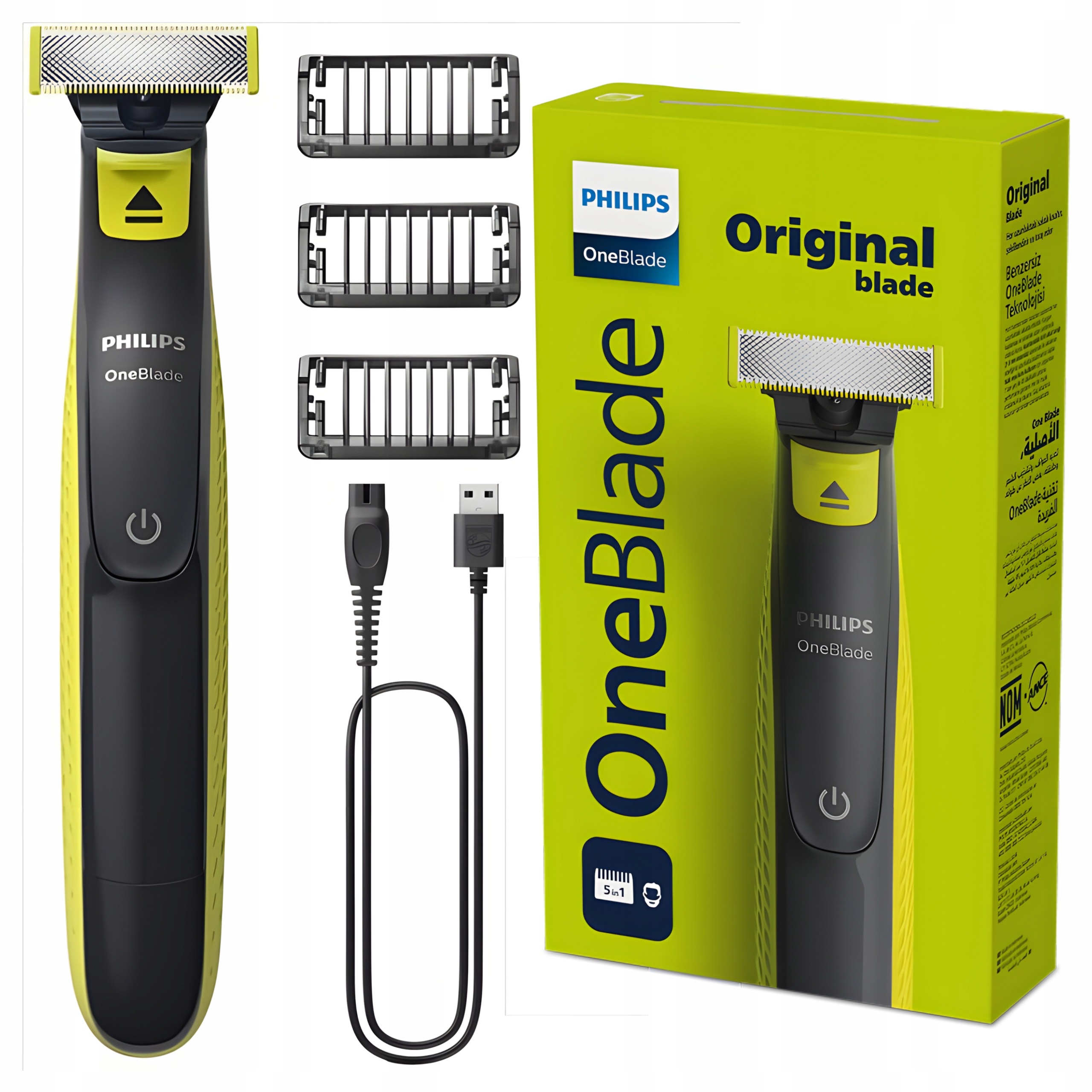 Philips OneBlade QP2724/10 Elektrický Holicí Strojek 45 min 3 nástavce pro mokré a suché holení