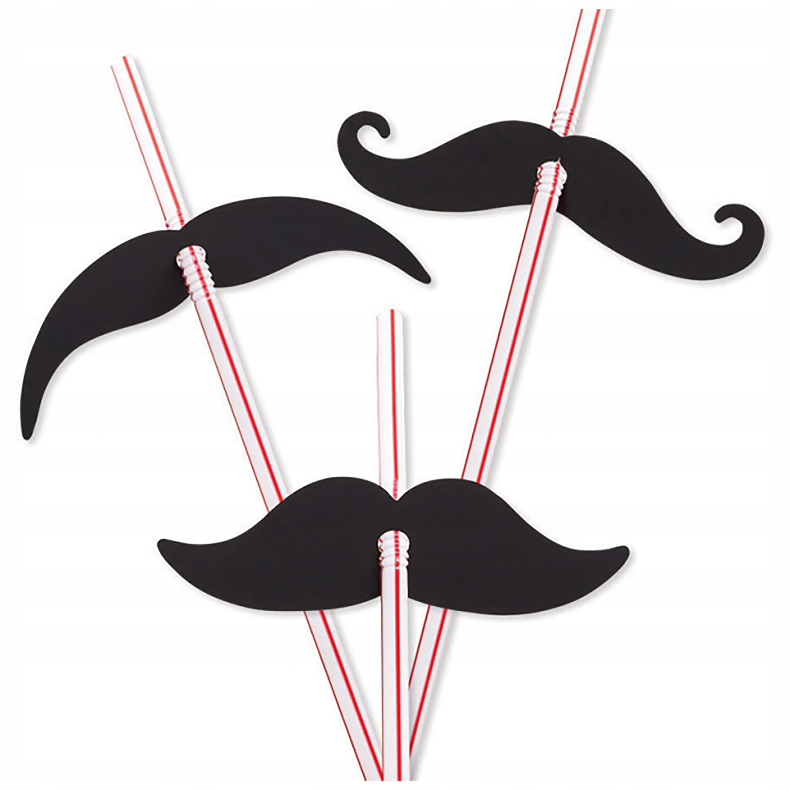 Słomki łamane do picia WĄSY 12 szt