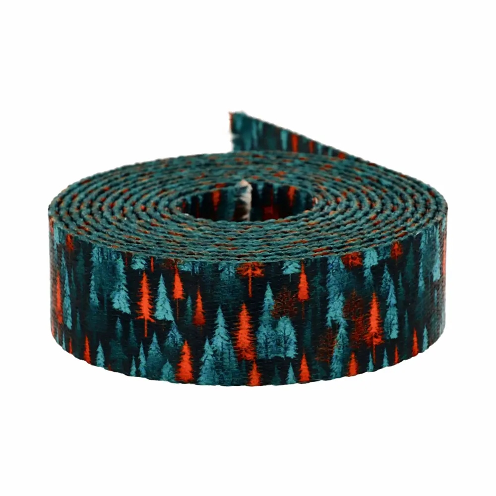 Popruh s potiskem Sublimace Dark Forest 48 m hladká 1,3 mm 20 mm