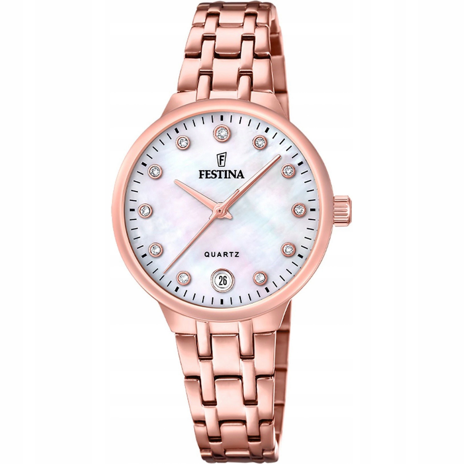 Dámské hodinky Festina F20722-1 Zirkony růžové zlato