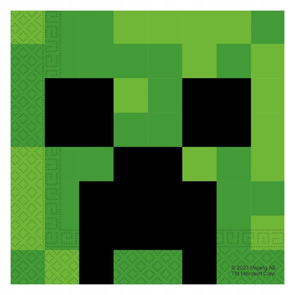 SERWETKI PAPIEROWE MINECRAFT CREEPER GRA 20 SZT
