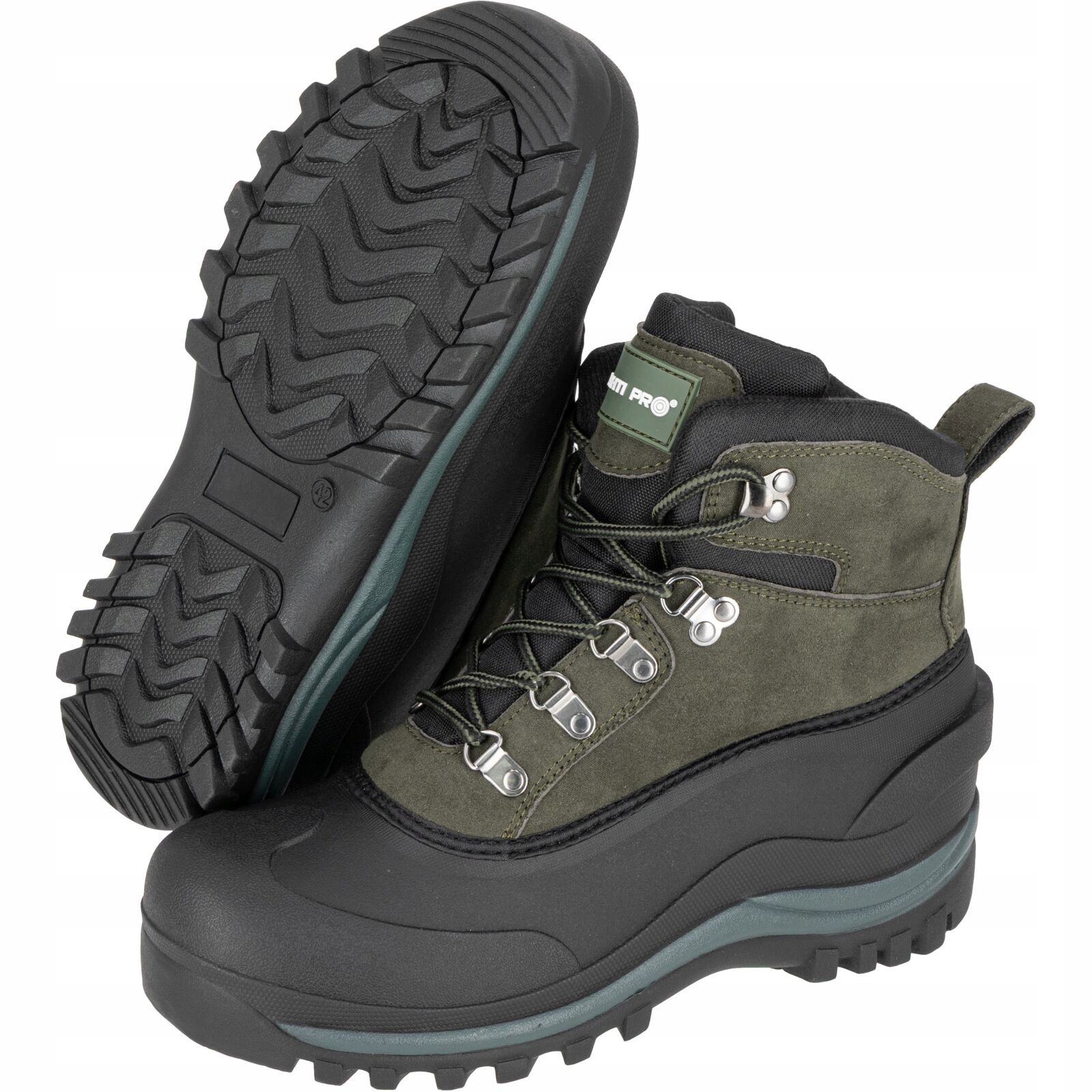 Śniegowce męskie robocze zielone zimowe buty bez podnoska Lahti Pro L30806