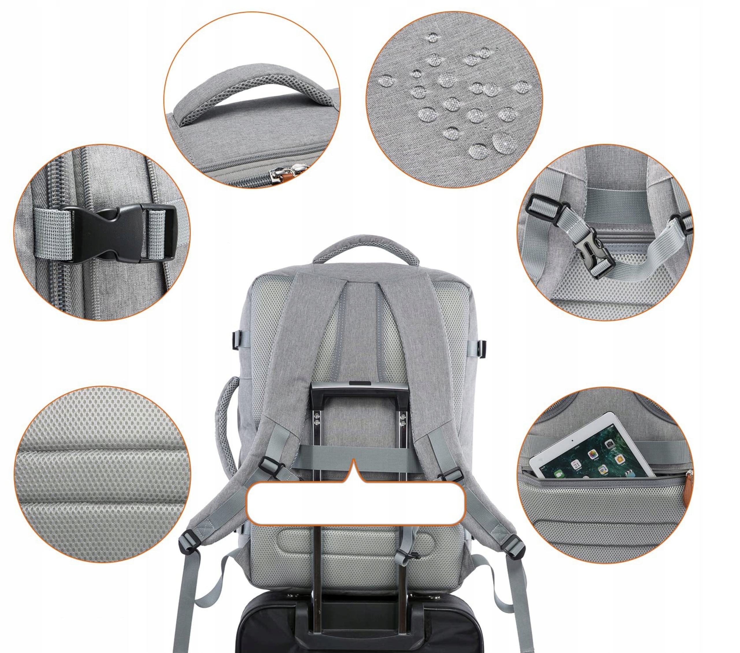 PLECAK PODRÓŻNY DO SAMOLOTU PODRĘCZNY RYANAIR ORGANIZERY GRATIS ZAWIESZKA Model EWE3