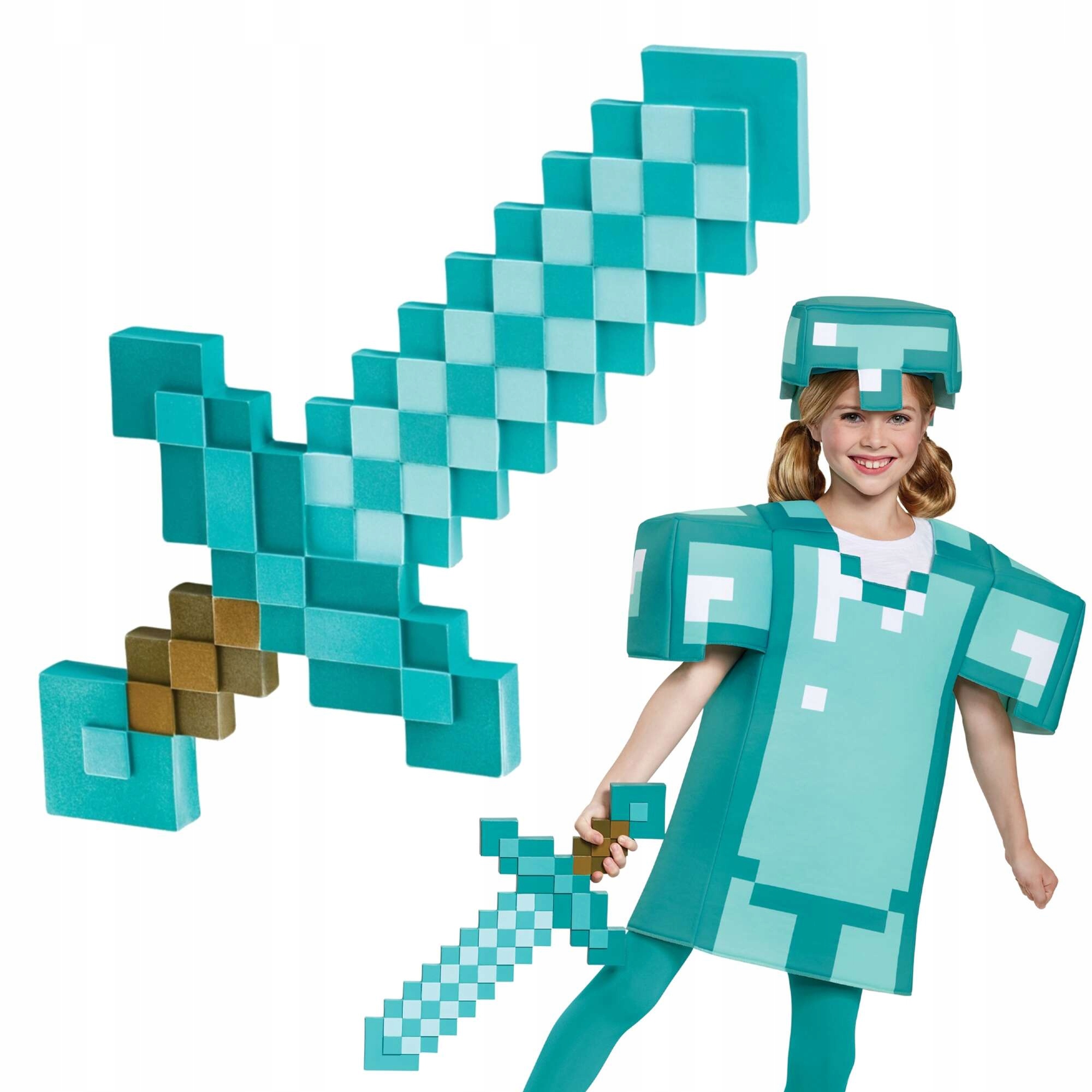 MINECRAFT KOSTIUM HALLOWEEN DIAMENTOWY MIECZ BROŃ 51 CM