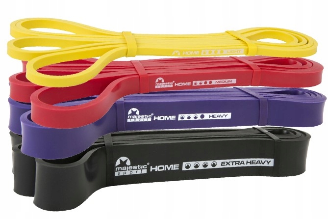 Zestaw 4 GUM taśm do ćwiczeń fitness HOME BAND Waga produktu z opakowaniem jednostkowym 0.2 kg