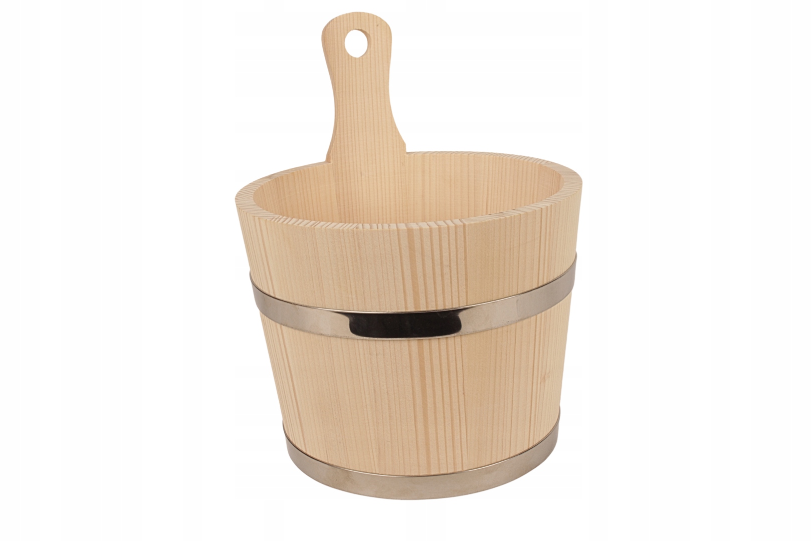 WIADERKO DREWNIANE CEBRZYK DO SAUNY OGRODU UNIWERSALNE Z RĄCZKĄ Długość (cm) 20