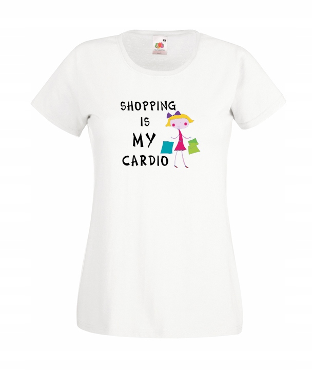 

XXL Koszulka Damska Shopping Is My Cardio Wzór
