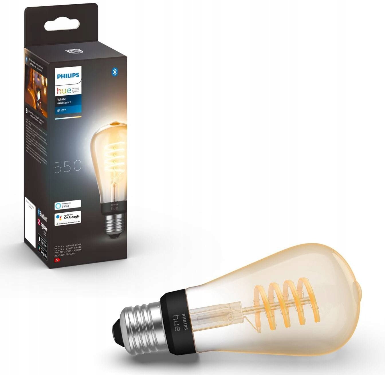 Philips Hue White ambiance Żarówka ST64 E27