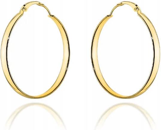 Náušnice zlaté 585 kruhy hladké na francouzském zapínání jako dárek 14k módní