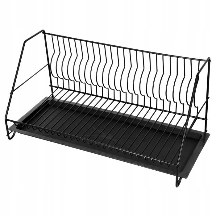 Levně odkapávač na nádobí 1 úroveň 50 cm černá