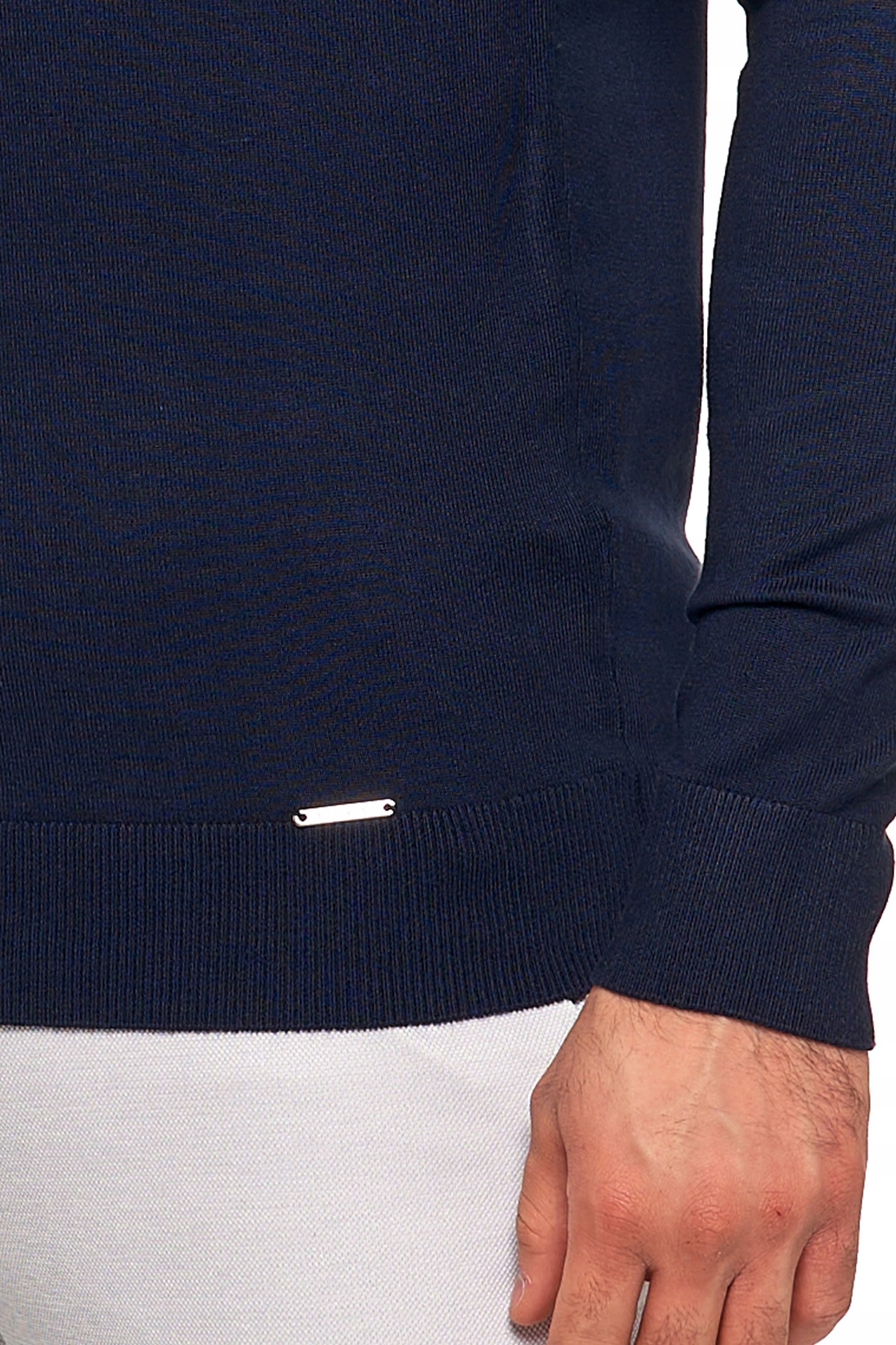 WISKOZOWY MĘSKI KLASYCZNY MIĘKKI SWETER MORAJ PASKI DŁUGI RĘKAW 2XL Kolor niebieski