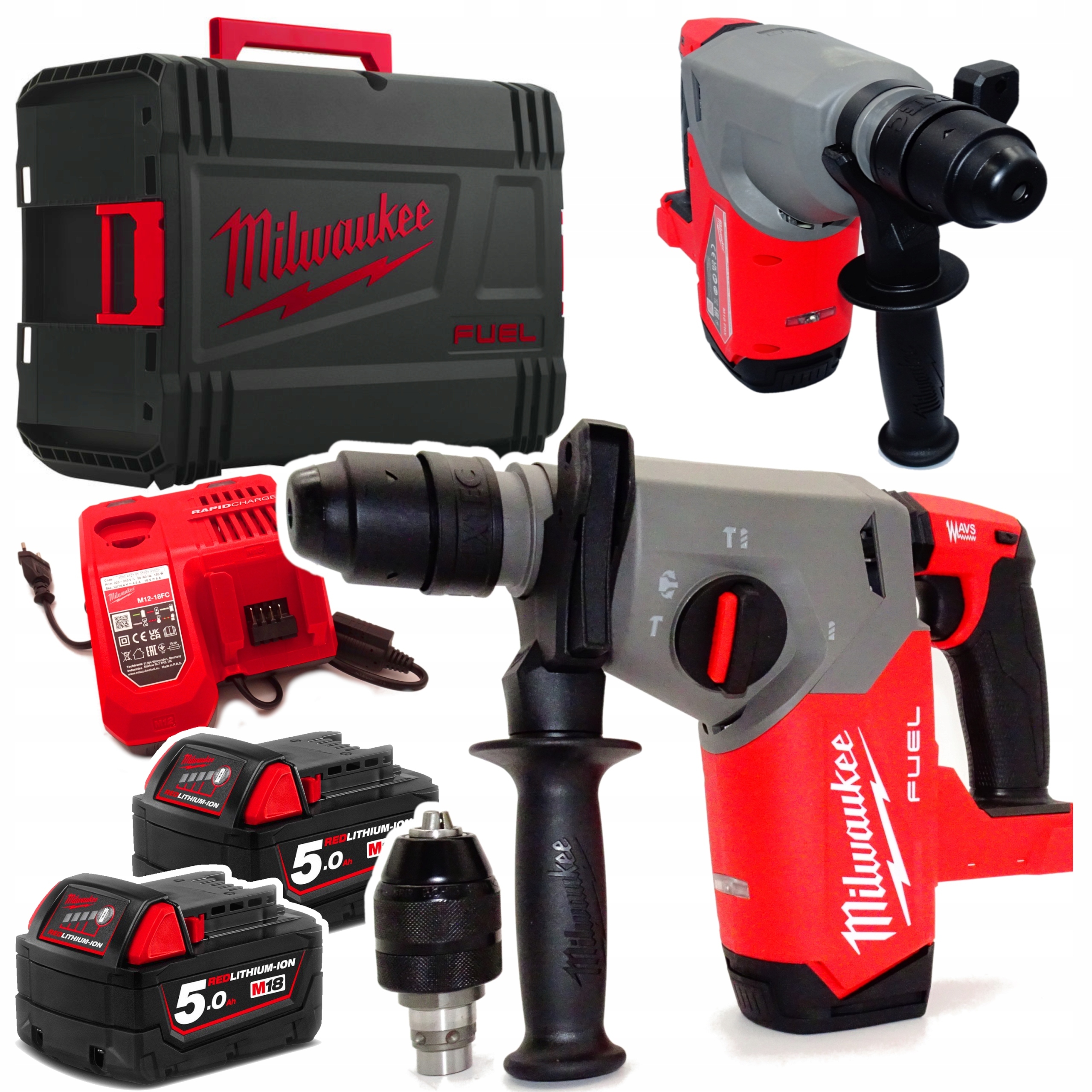 Młotowiertarka Sds+ Milwaukee M18 FHX-502X W walizce Zestaw 2 x 5ah