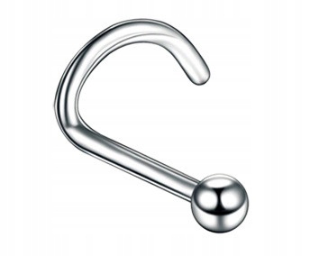 

Kolczyk do nosa srebrny Nostril Piercing 0,8/6/2