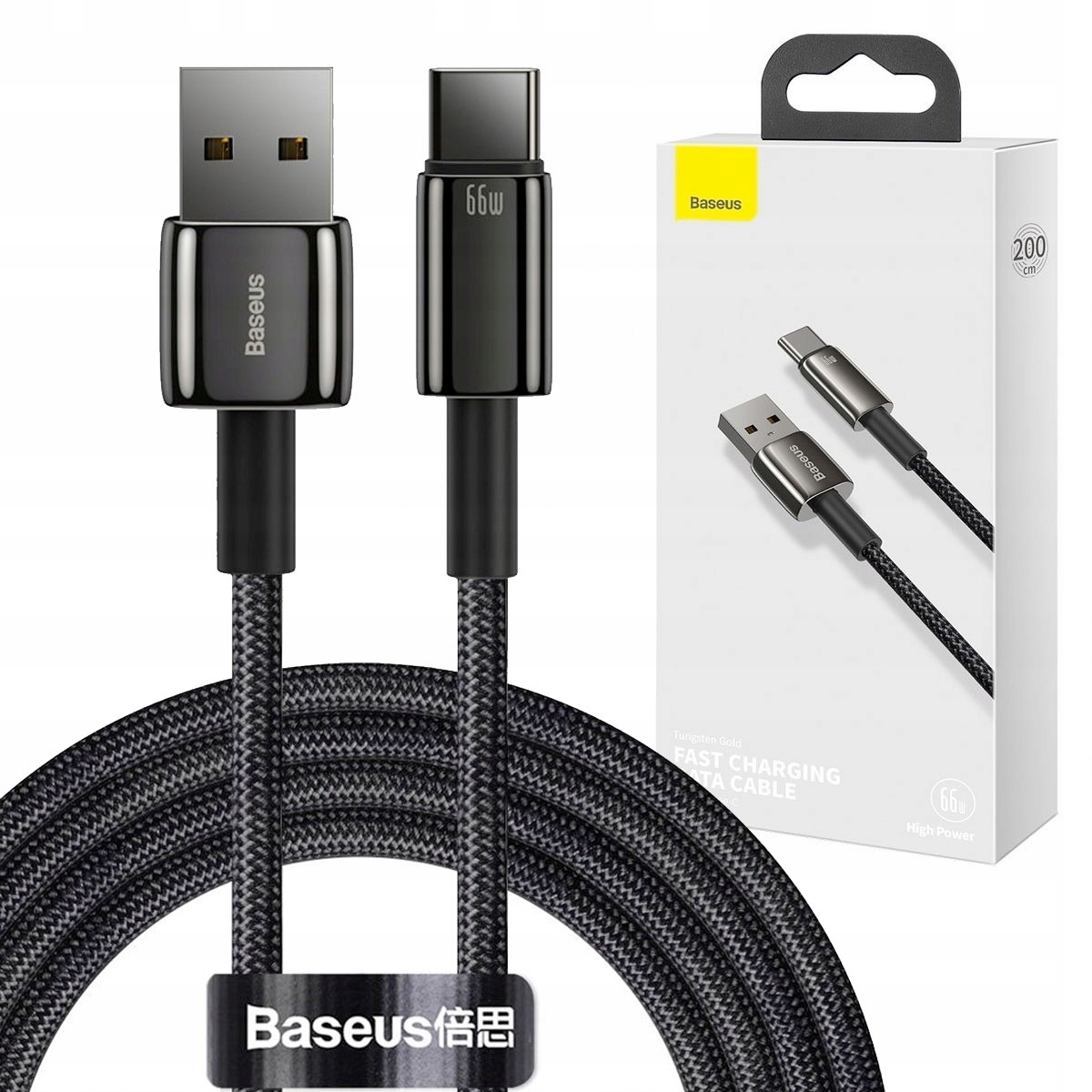 

Baseus Szybki Kabel Usb/usb-c 66 W 2 m Mocny Pd