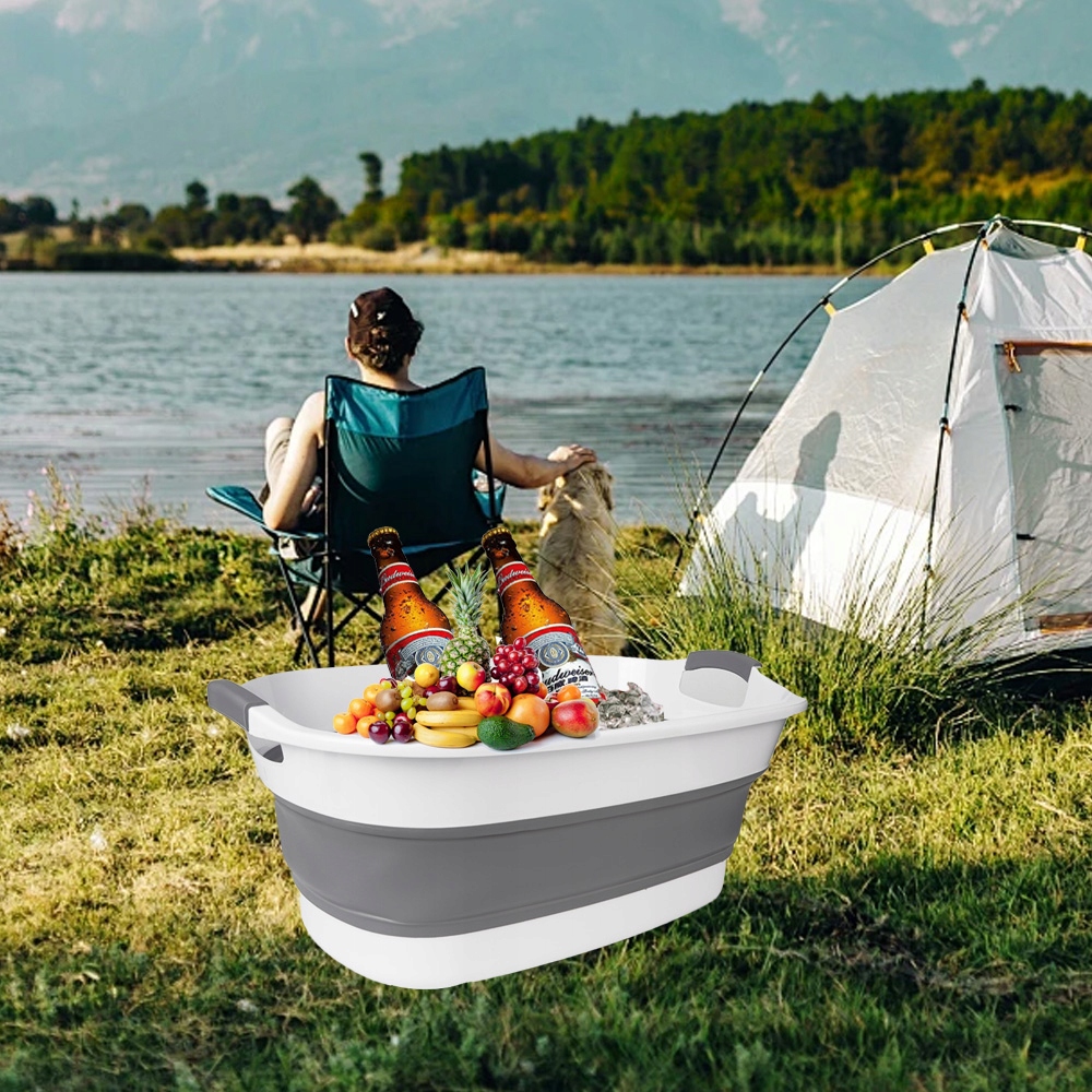 MISKA SILIKONOWA SKŁADANA WANIENKA DLA DZIECKA KOSZ NA PRANIE Z ODPŁYWEM Marka Bedee