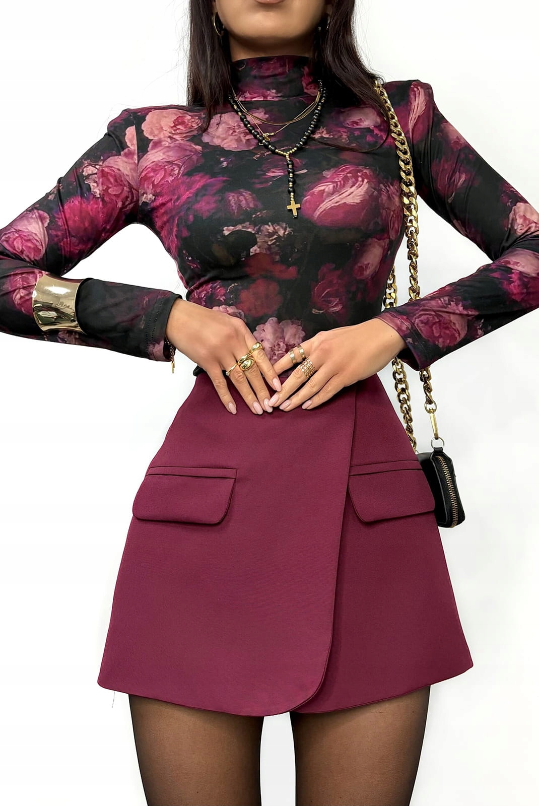 Golfová Halenka S Malými Polštářky S Květinami, Černá/růžová La Milla S/36