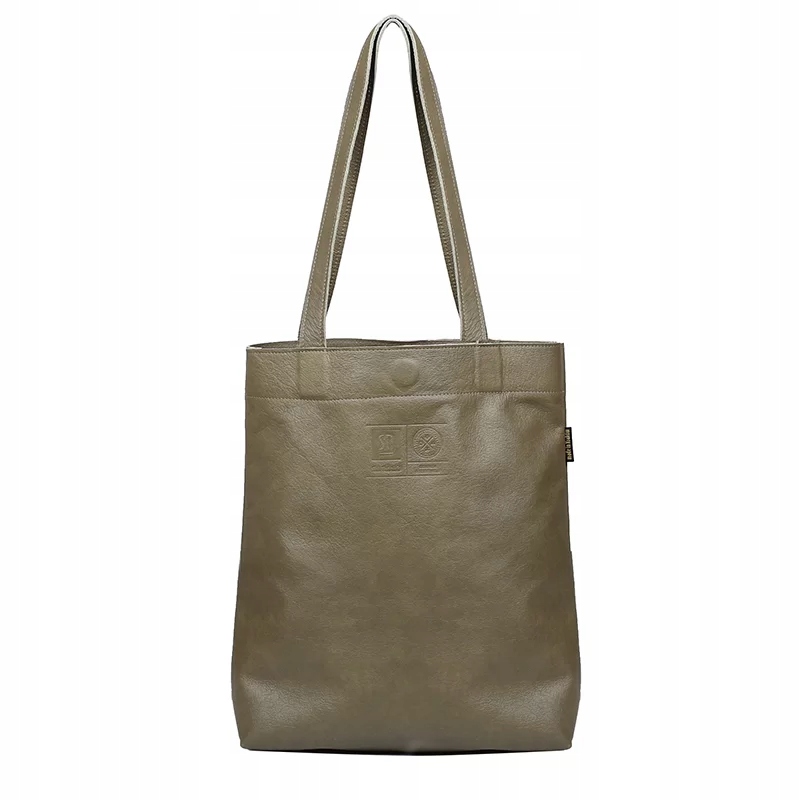 Dámská kožená kabelka s prostornou kabelkou přes rameno zelená Słoń Torbalski