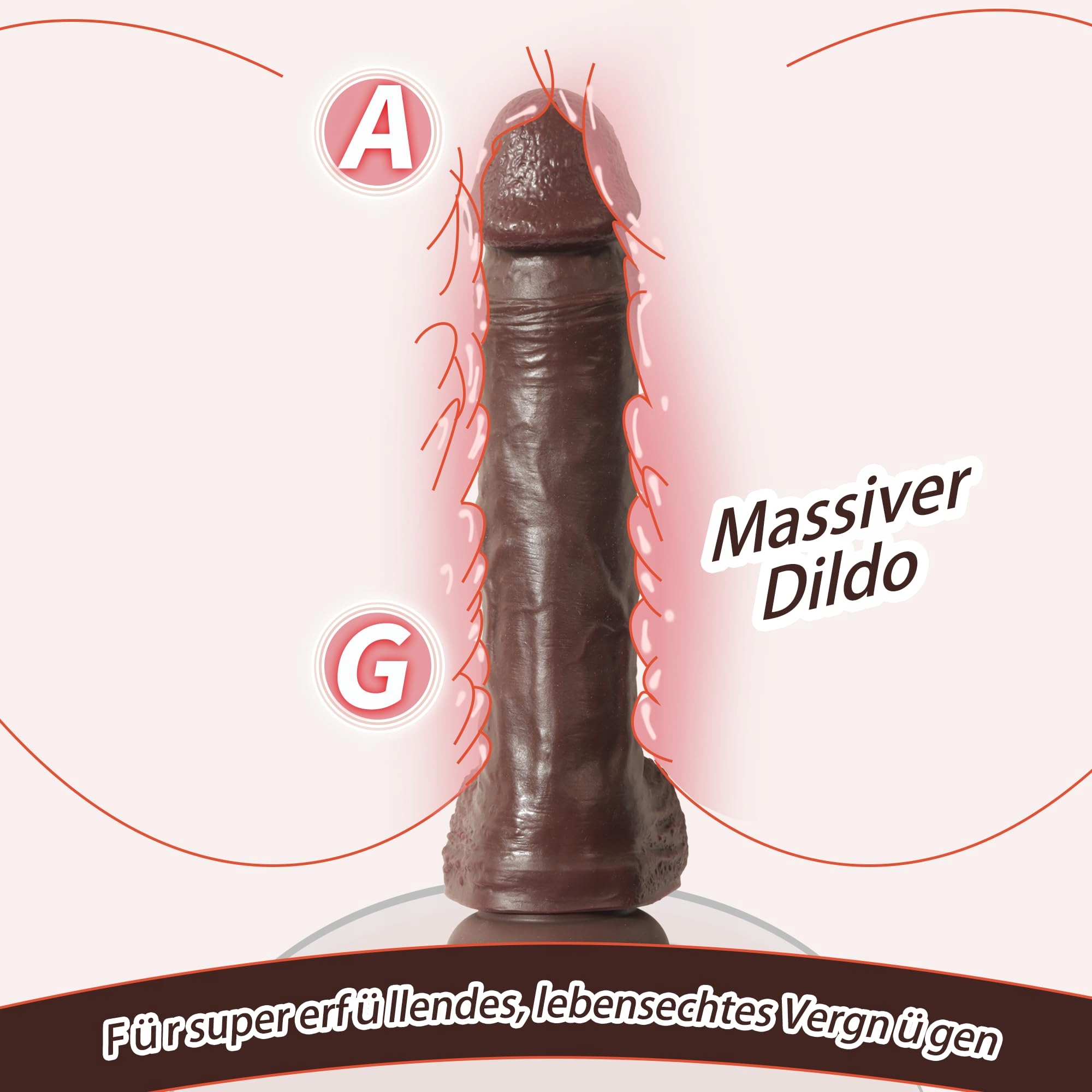 REALISTISCHESILIKON Dildo 215cm Czarny Realistyczny Z Mocną Przyssawką — miniatura 2
