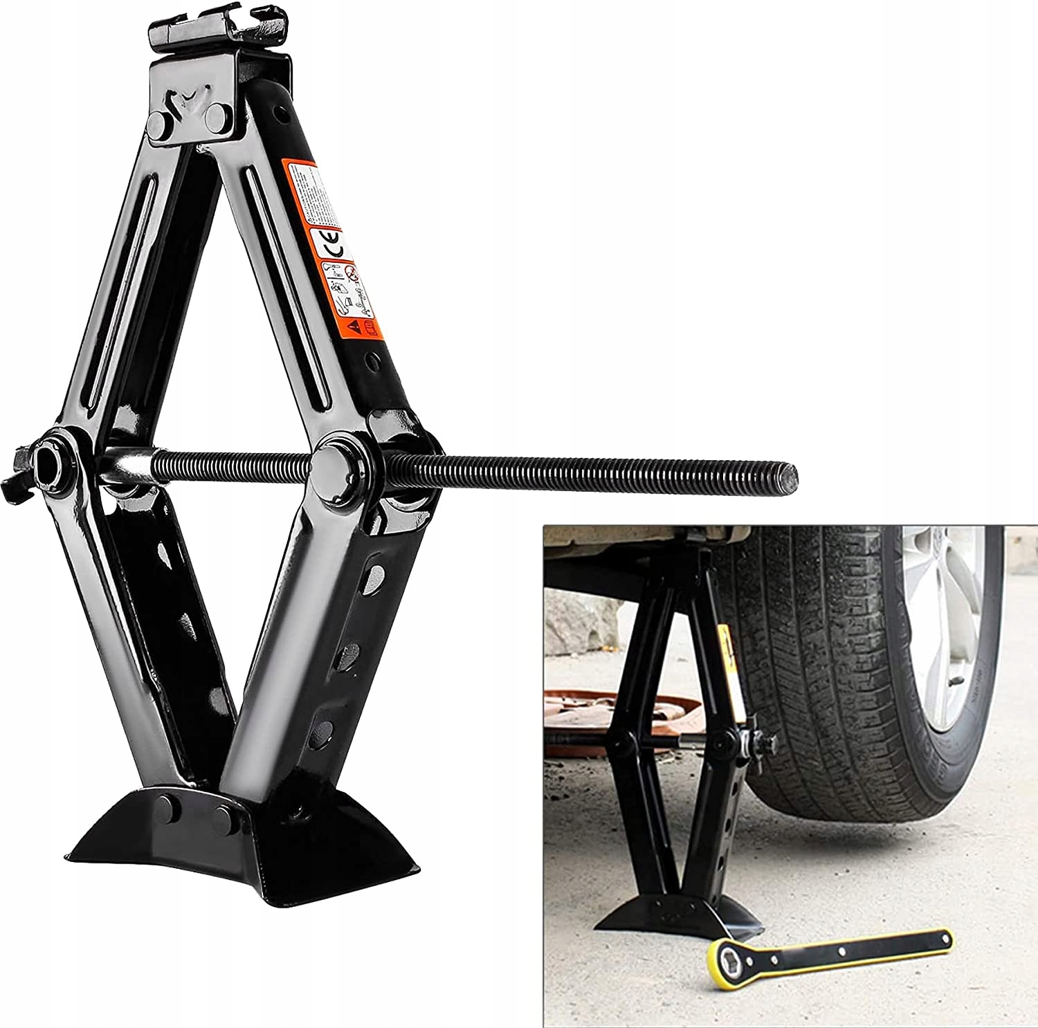 PODNOŚNIK SAMOCHODOWY LEWAREK TRAPEZOWY 2T +KLUCZ Marka Forever Speed