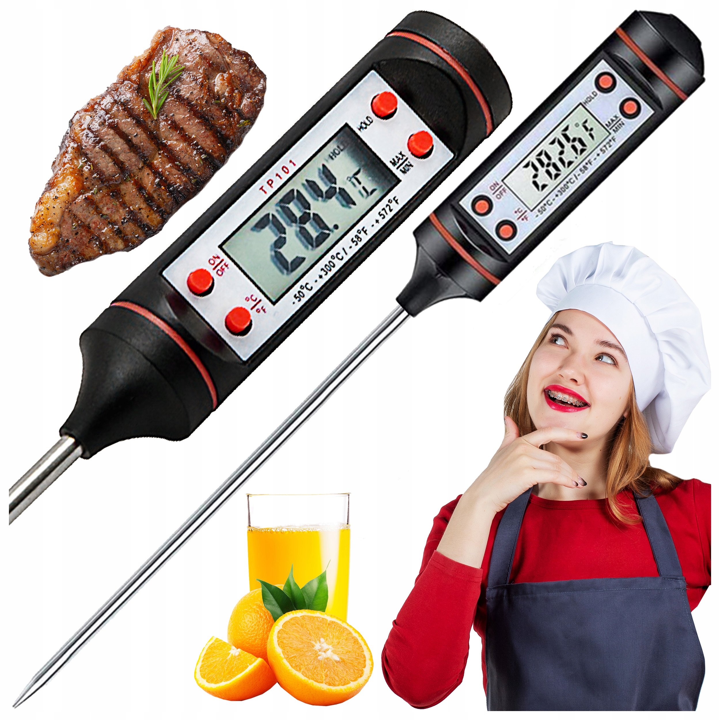 

Termometr Kuchenny Cyfrowy LCD Sonda Mięsa Wina