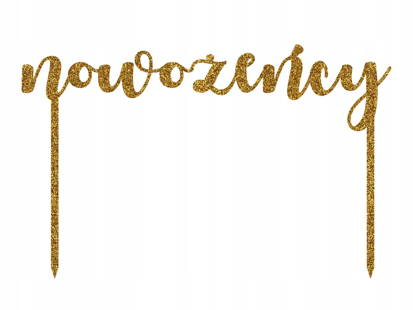 

Topper brokatowy złoty na wesele Nowożeńcy