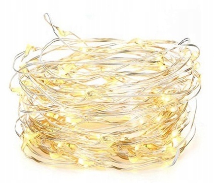 

Lampki Drucik 100LED Na Baterie -białe Ciepłe 10m